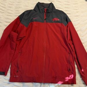 Nike Arkansas Razorback red dri-fit jacket size L